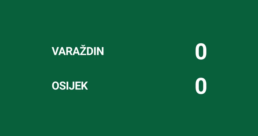 Grafički prikaz rezultata Varaždin i Osijek ostali na početnih 0:0 — VAR poništio pogodak koji je postigao Ježić