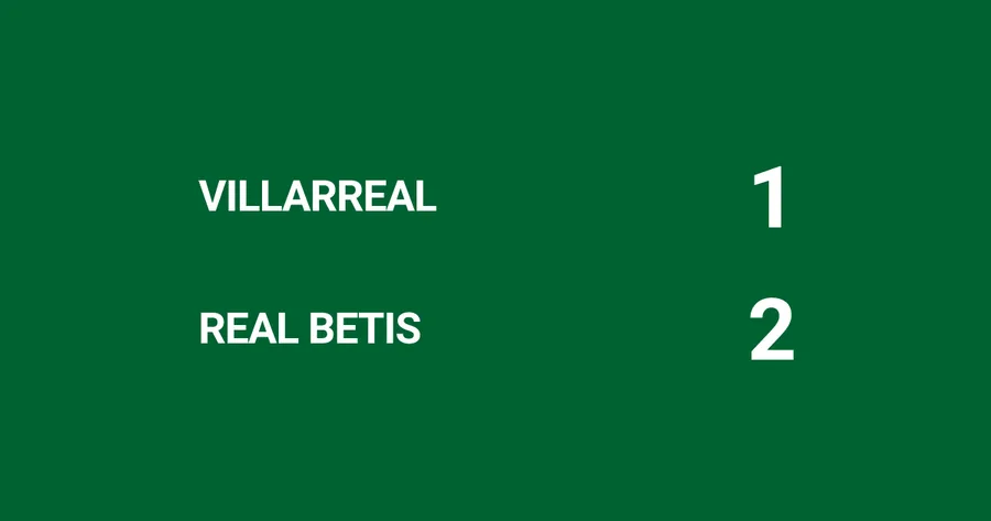 Grafički prikaz rezultata Jedan pogodak presudio: Real Betis bolji od Villarreala — od zaostatka do pobjede